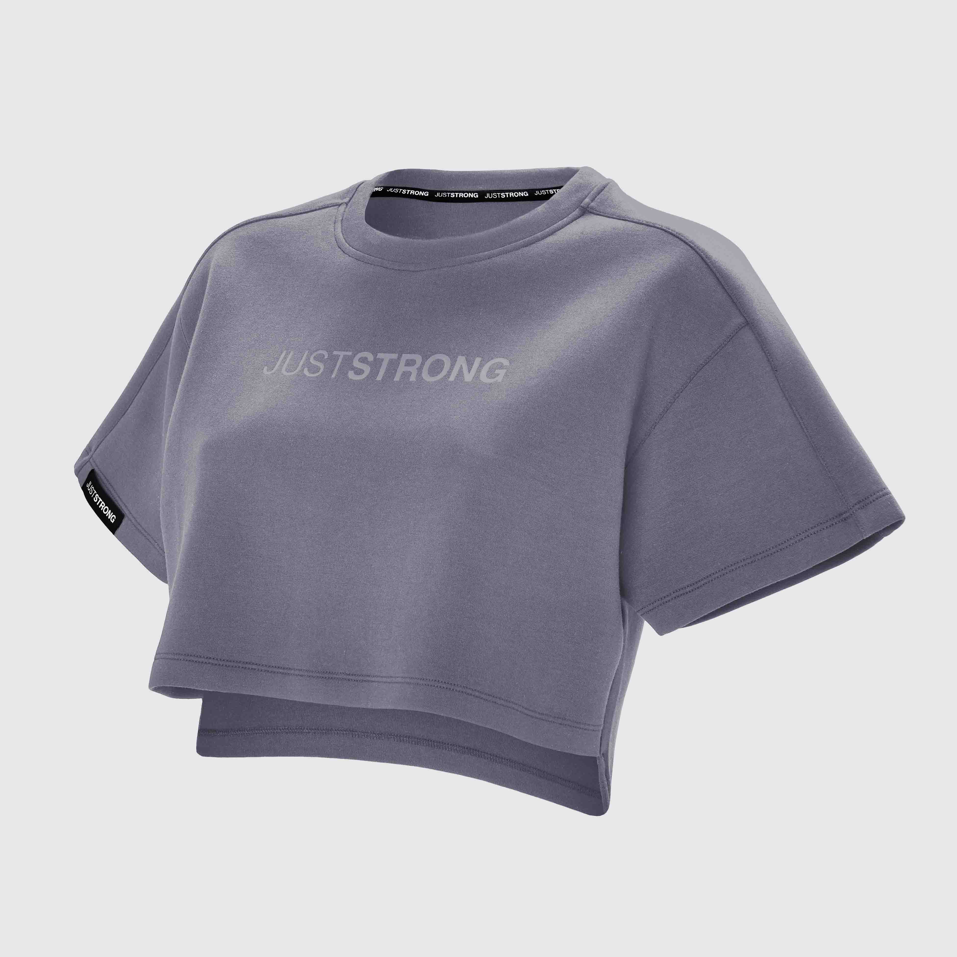 Charcoal Oversized Athletic Cropped Tonal T-Shirt