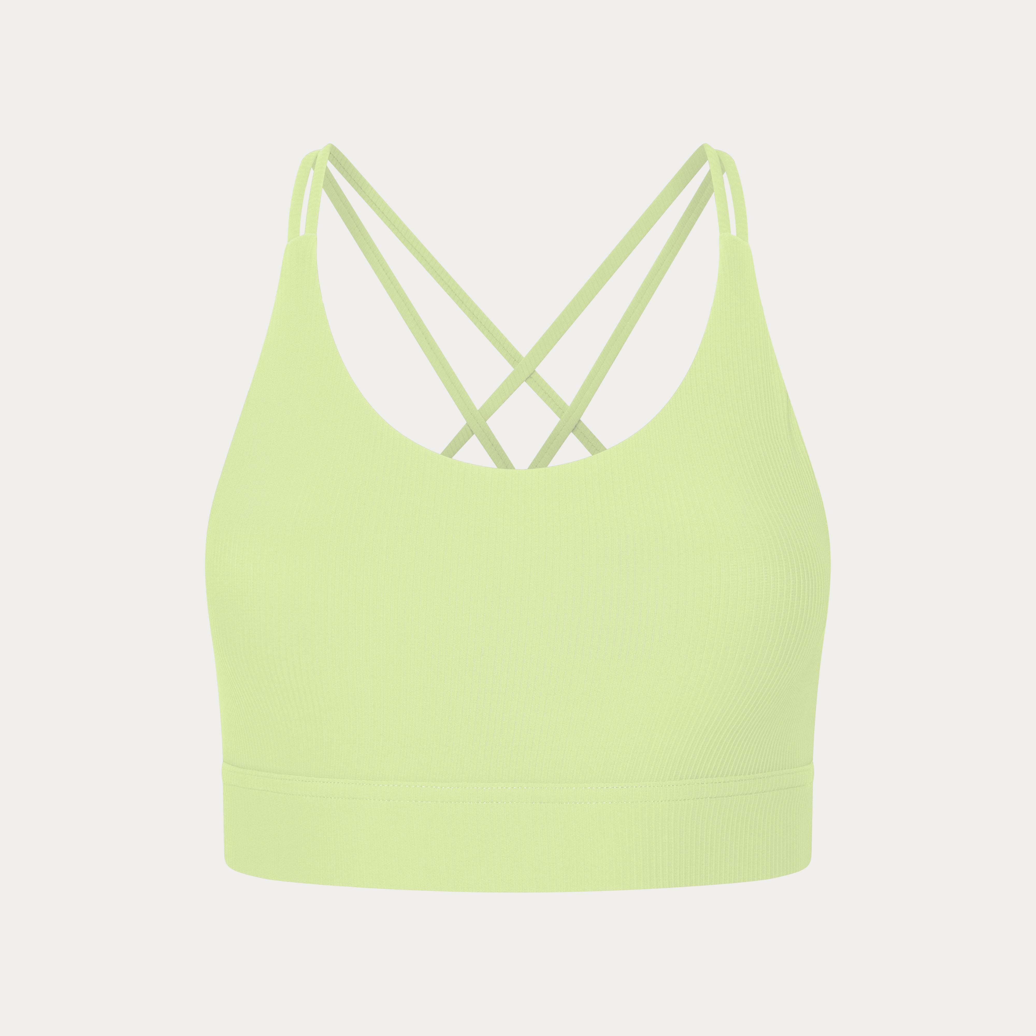 Namaste Ribbed Medium Support Bra - Lime