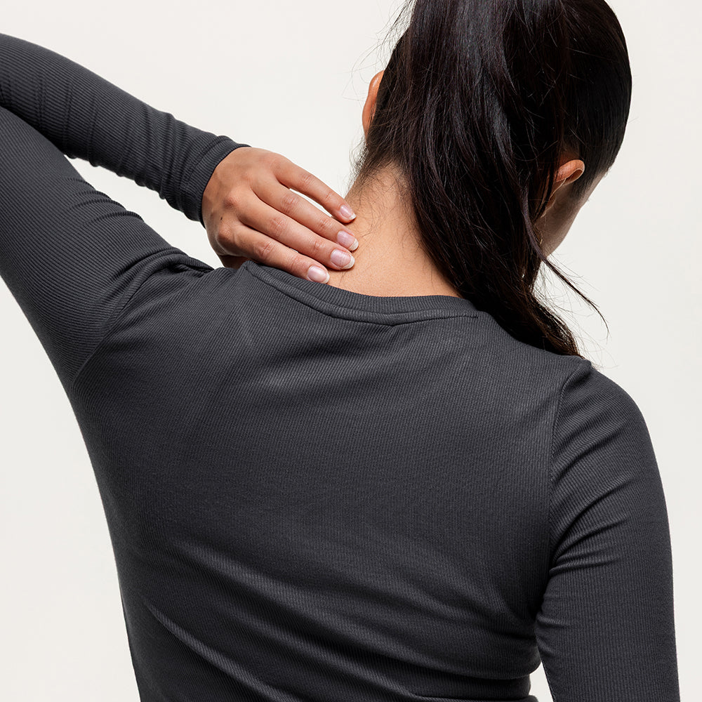 Long Sleeve Workout Tee - Washed Black