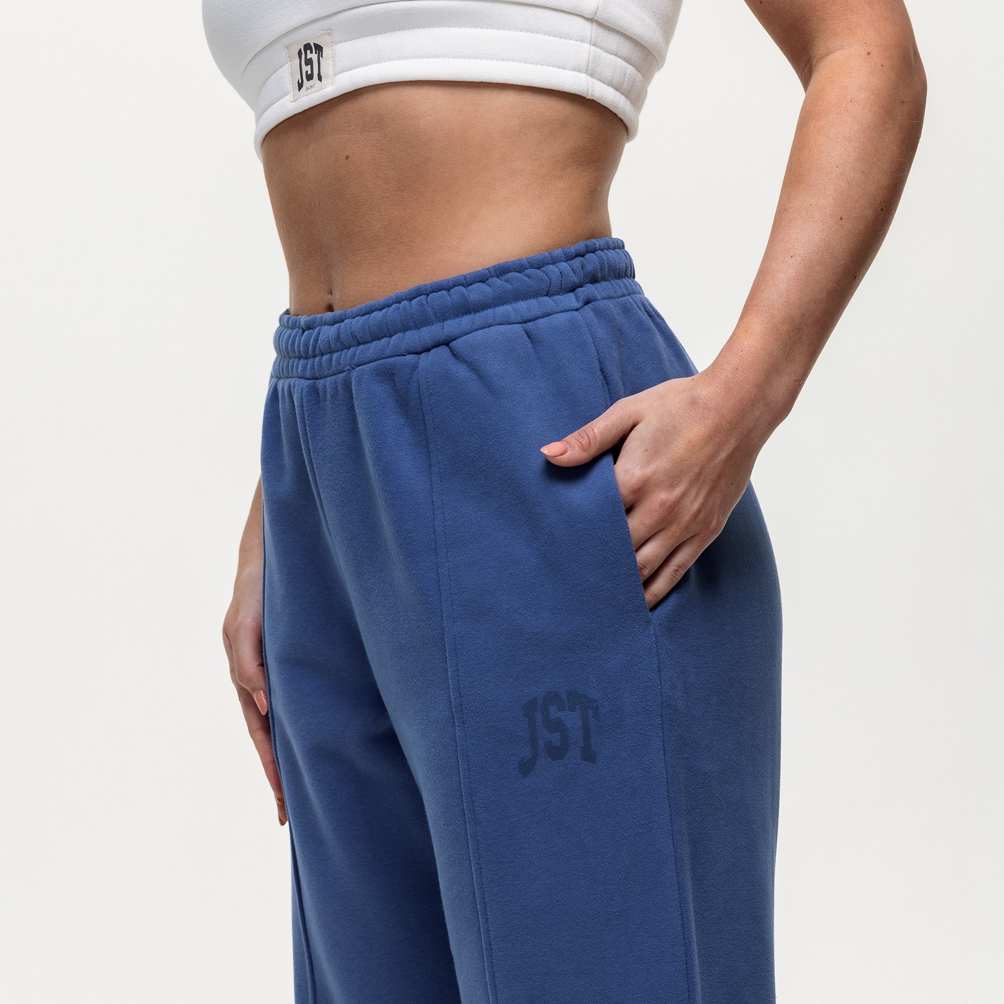 Throw On Open Hem Joggers - Vintage Indigo