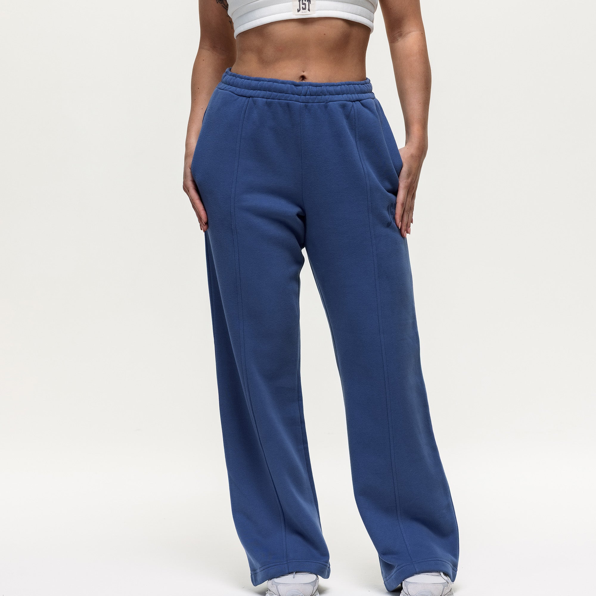 Throw On Open Hem Joggers - Vintage Indigo