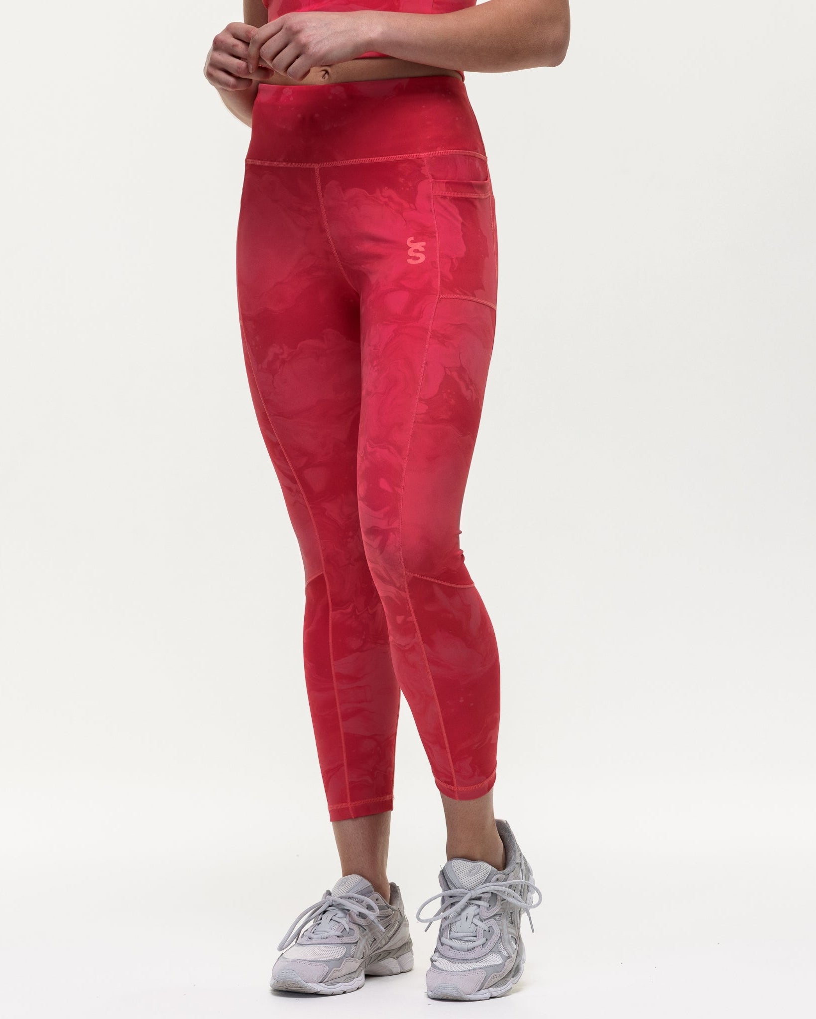 Power 7/8 Training Leggings - Coral Marble