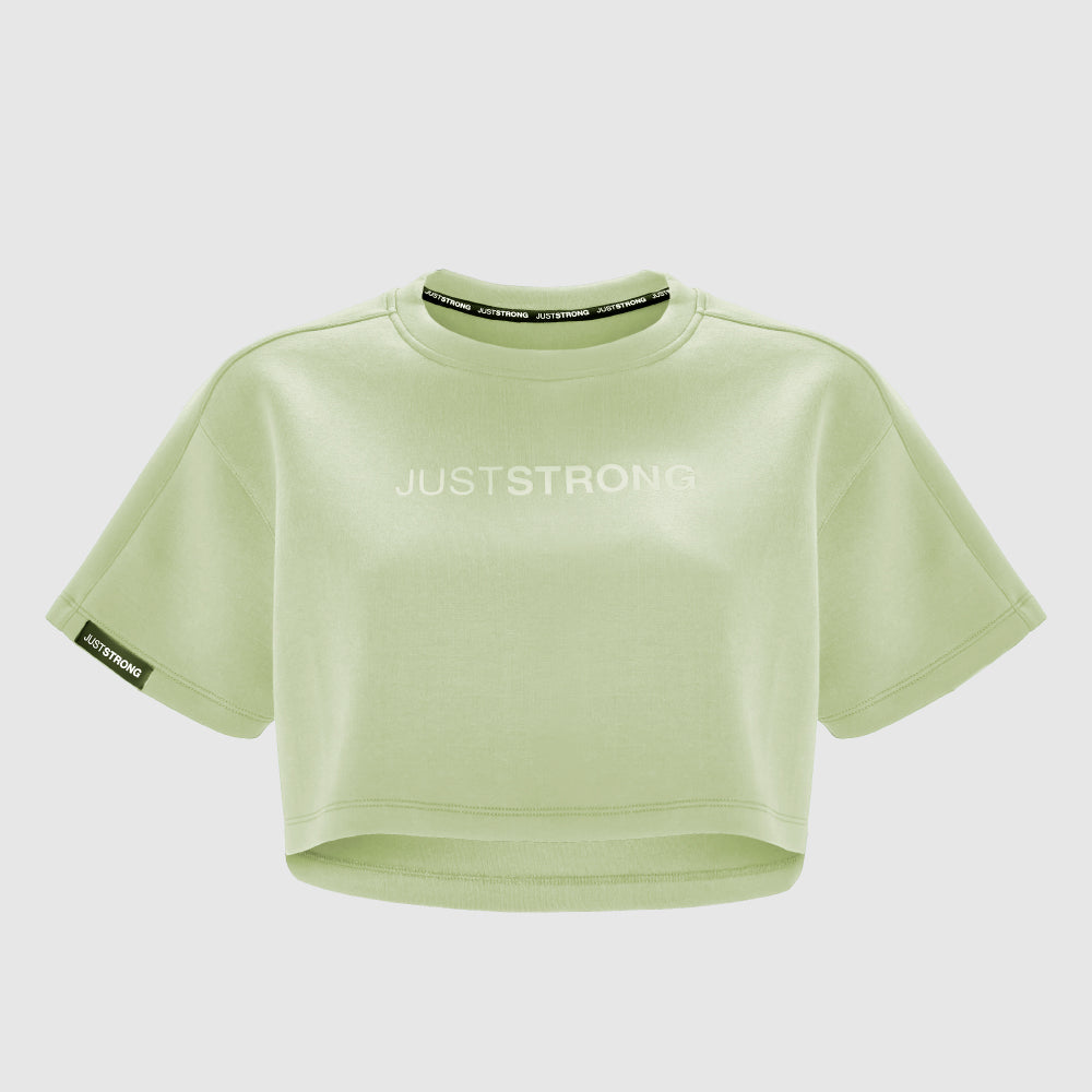 Lime Green Oversized Athletic Cropped Tonal T-Shirt
