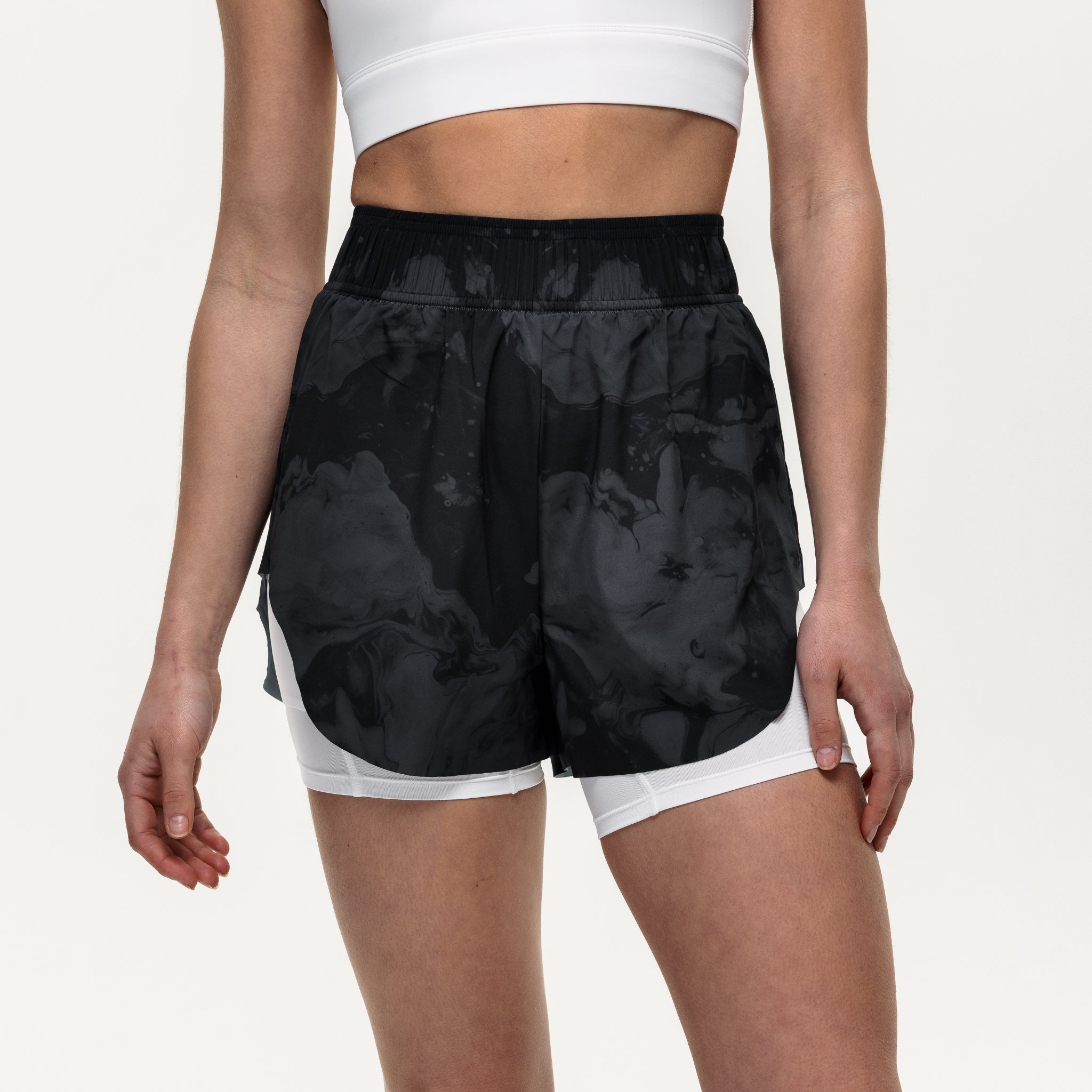Run The Distance 2-in-1 Shorts - Slate Marble