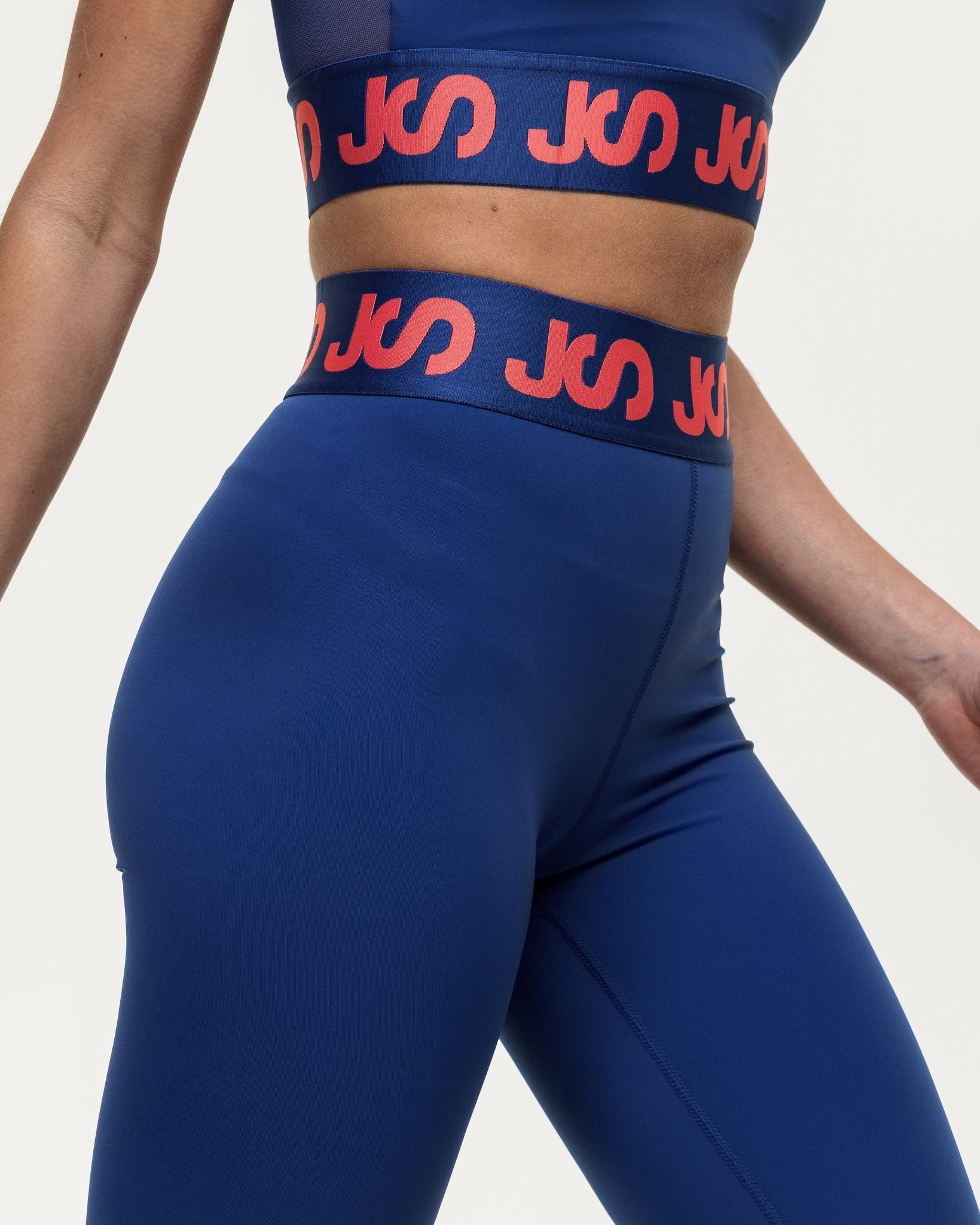 7/8 Workout Leggings - Indigo/Coral