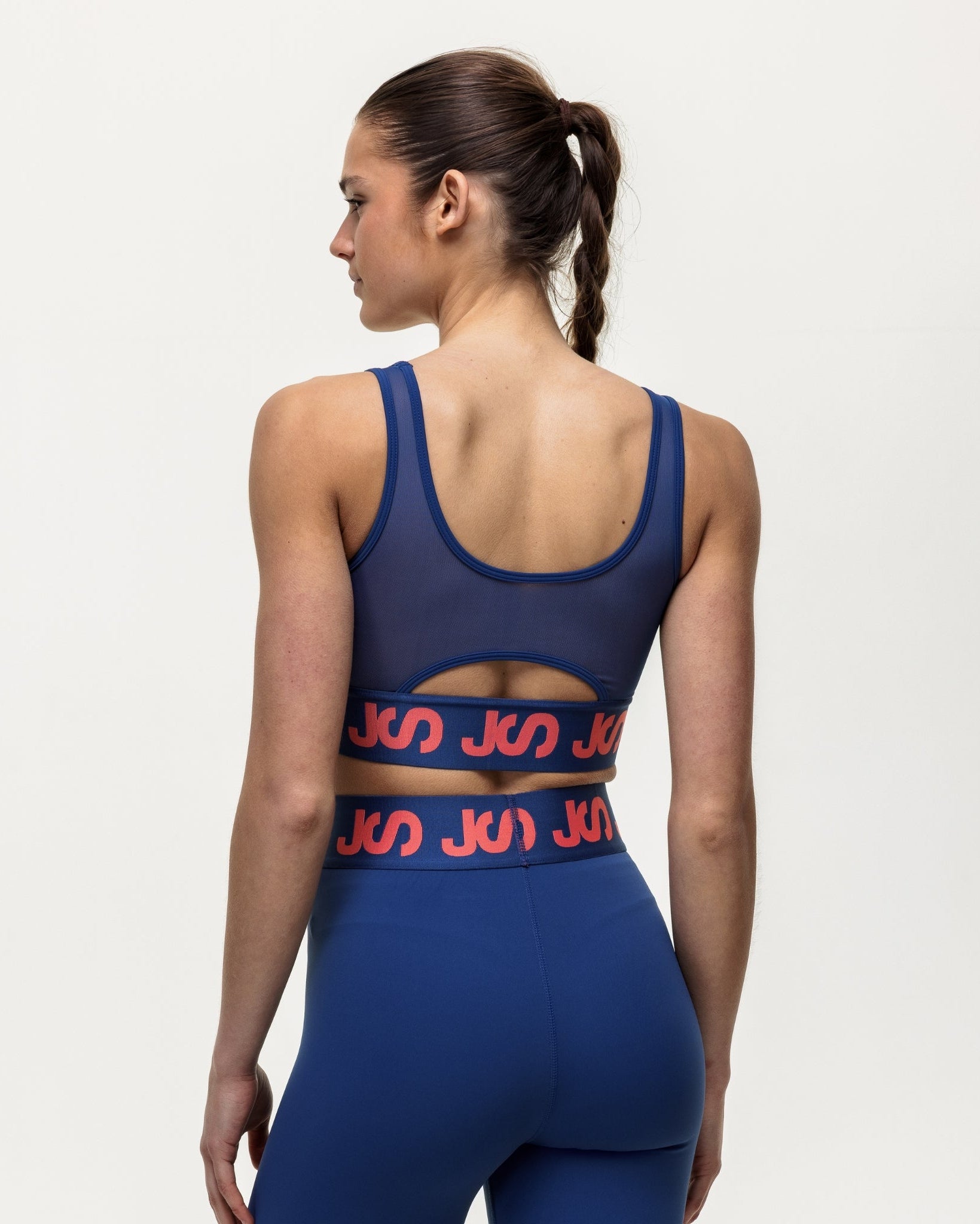 Airflow Medium Support Bra - Indigo/Coral