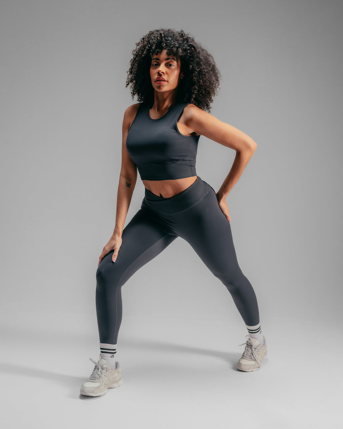 Wrap Over Leggings - Washed Black