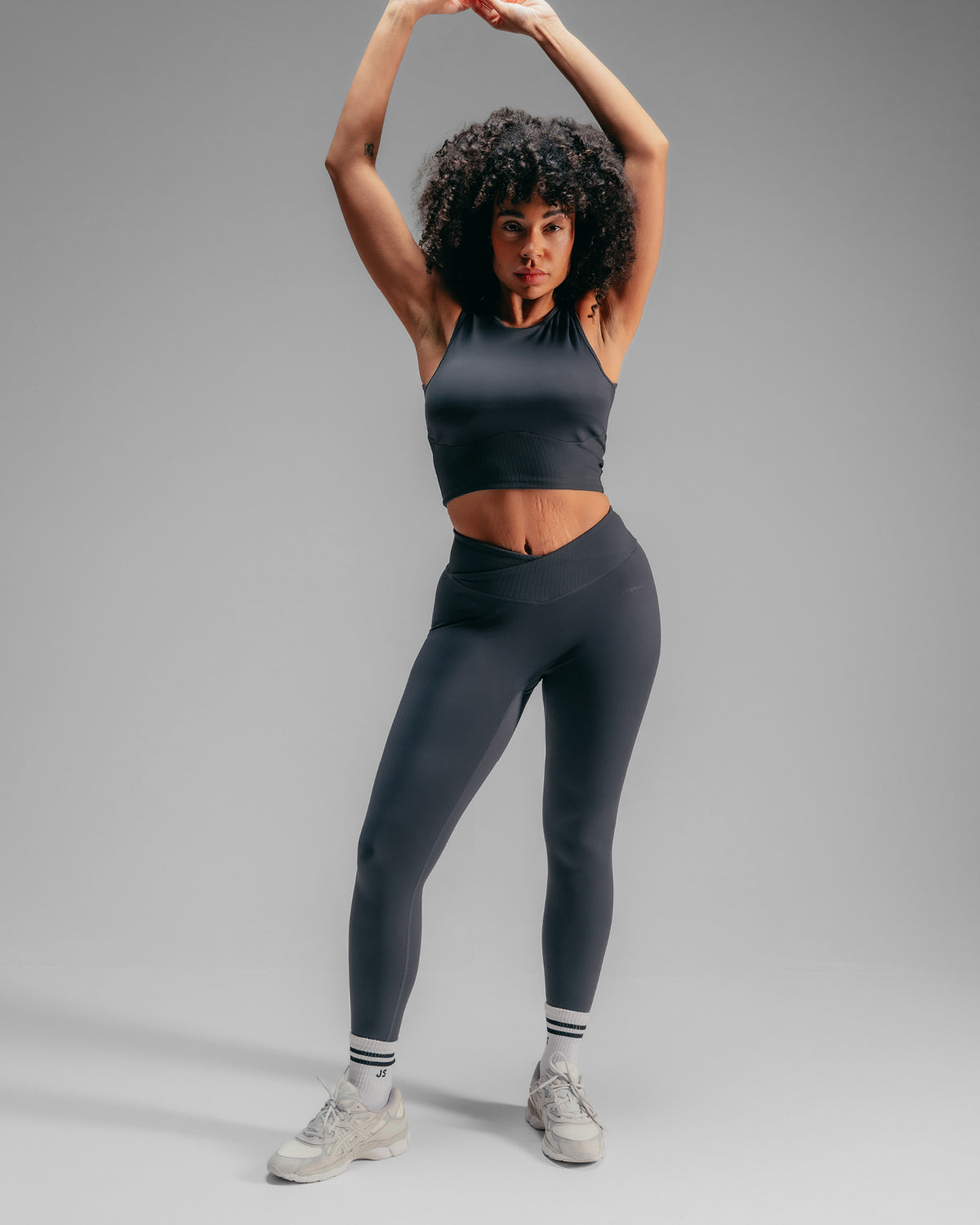 Wrap Over Leggings - Washed Black