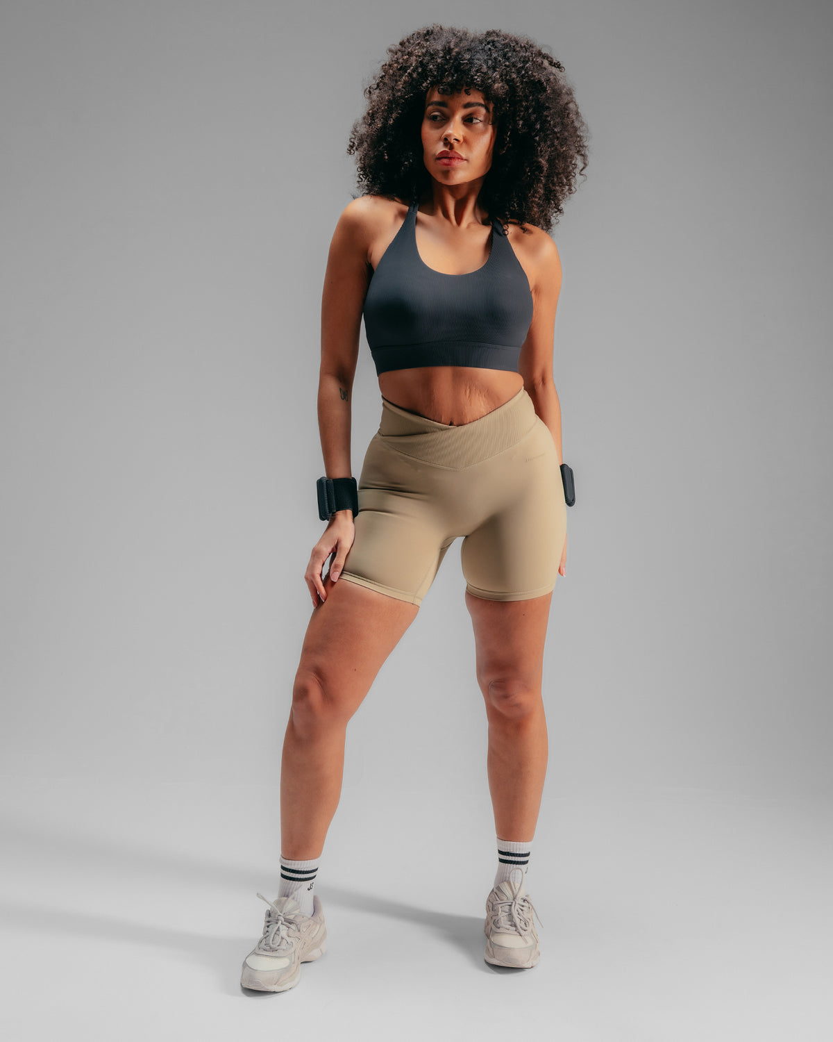 Strappy Rib Bra - Washed Black