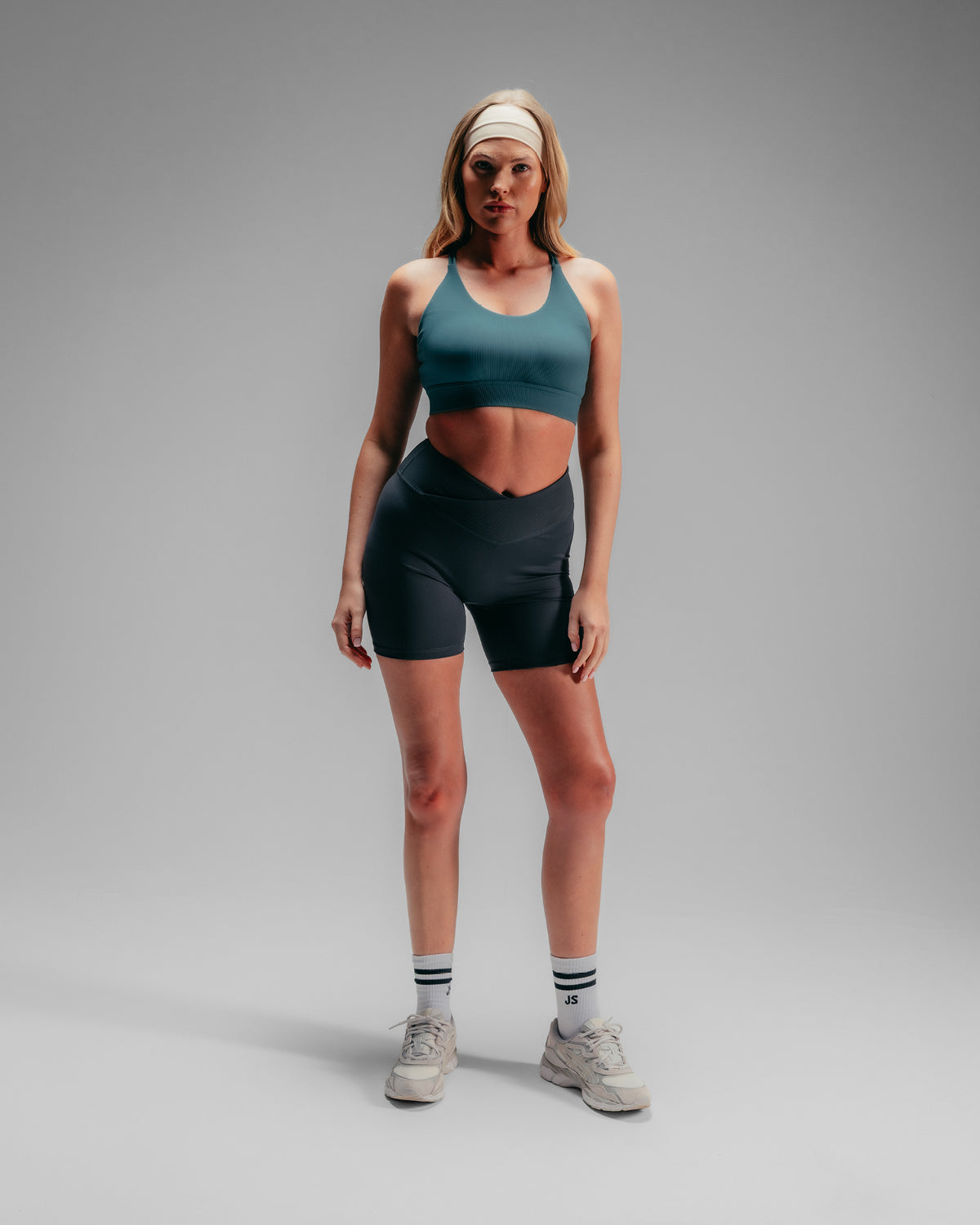 Wrap Over Cycle Shorts - Washed Black