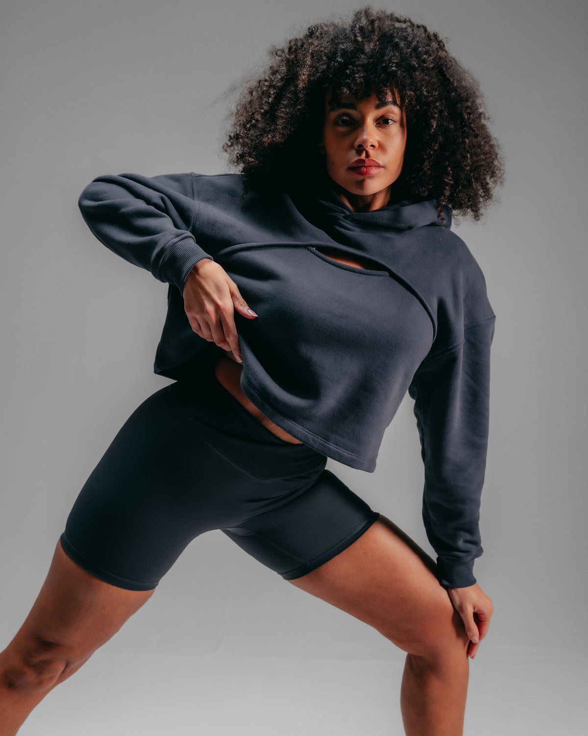 Ultimate Crop Hoodie - Washed Black