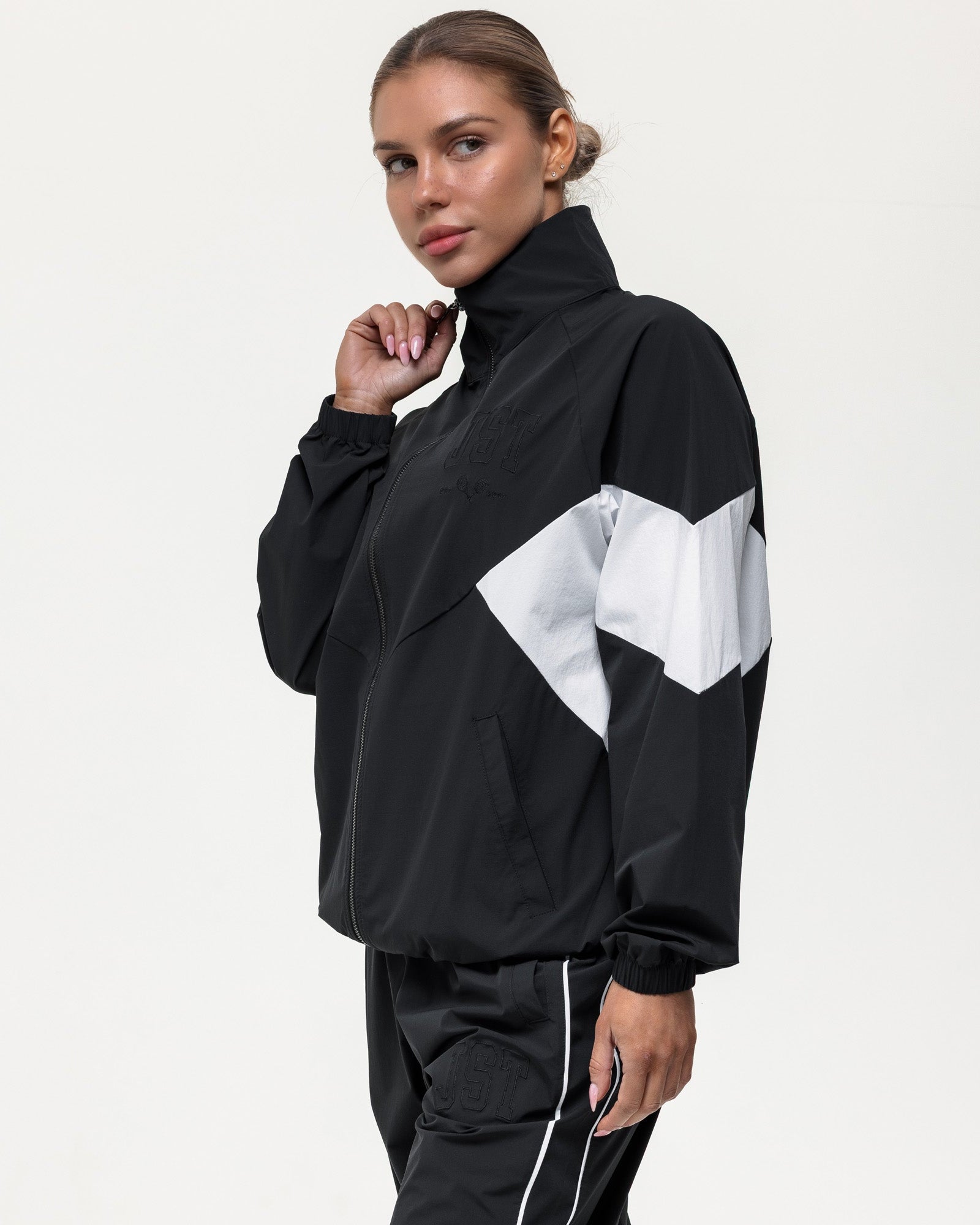 Courtside Track Jacket - Black/White