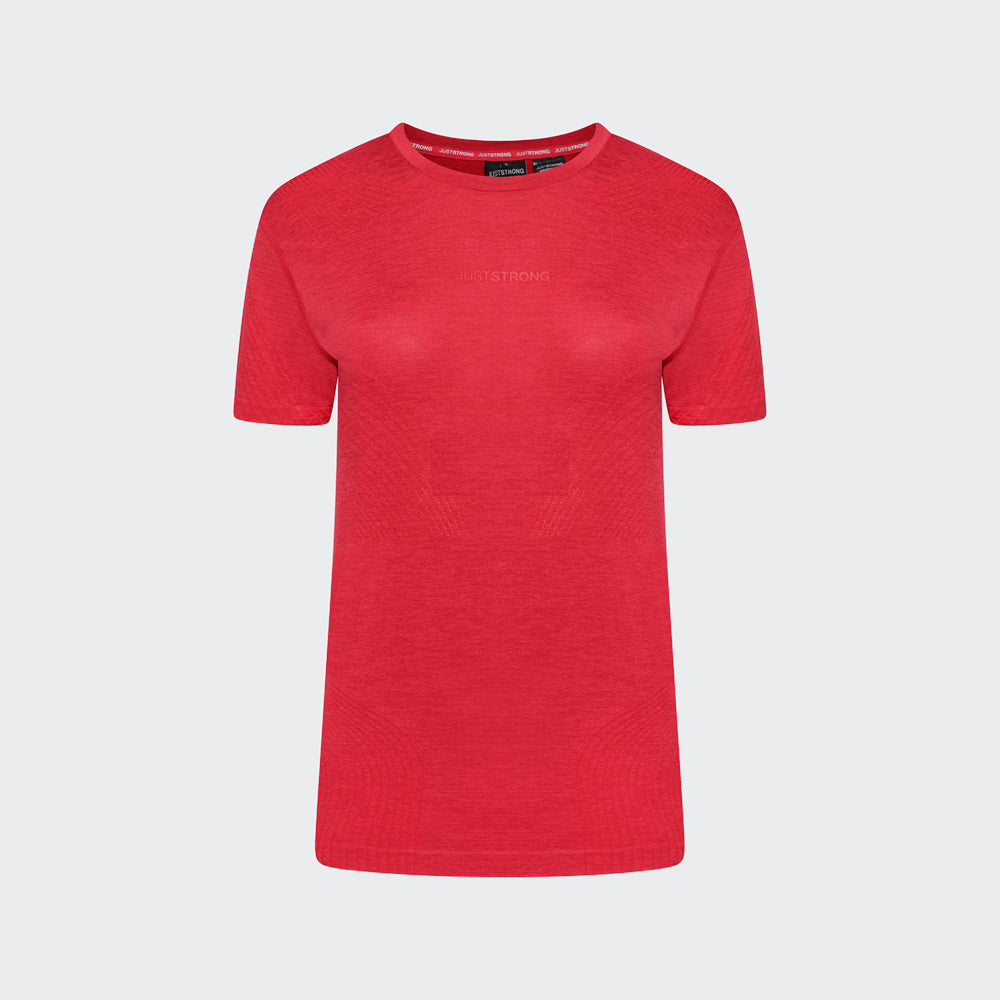 Laser Seamless Workout Tee - Ruby Red