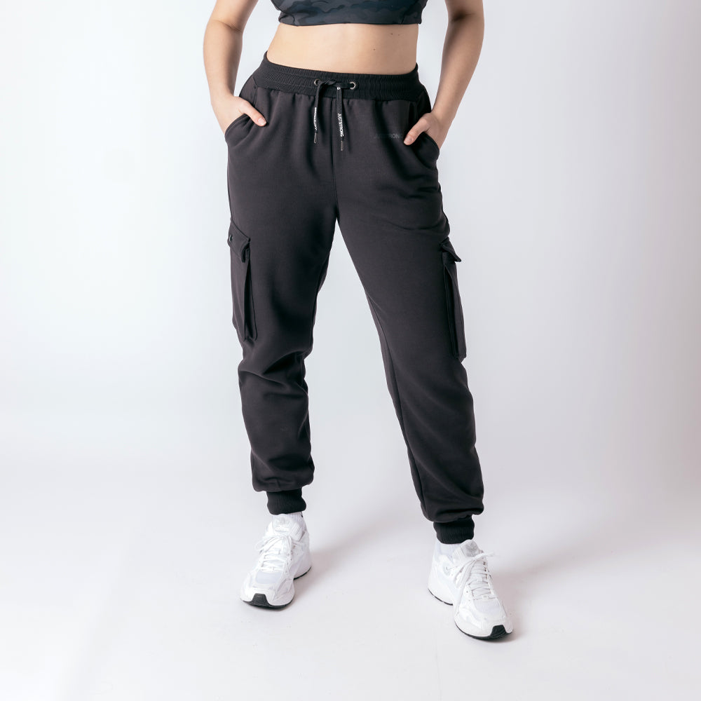 Cargo Joggers - Washed Black