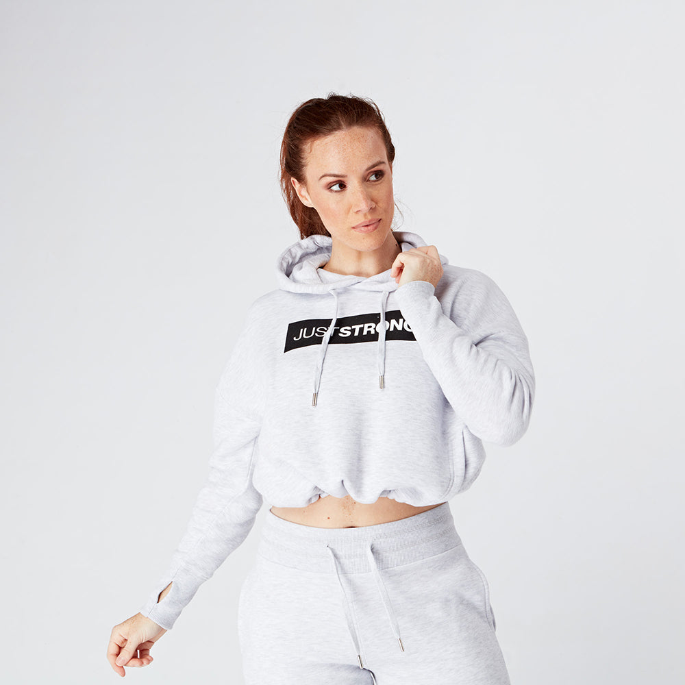 Polar Marl Relax Cropped Hoodie