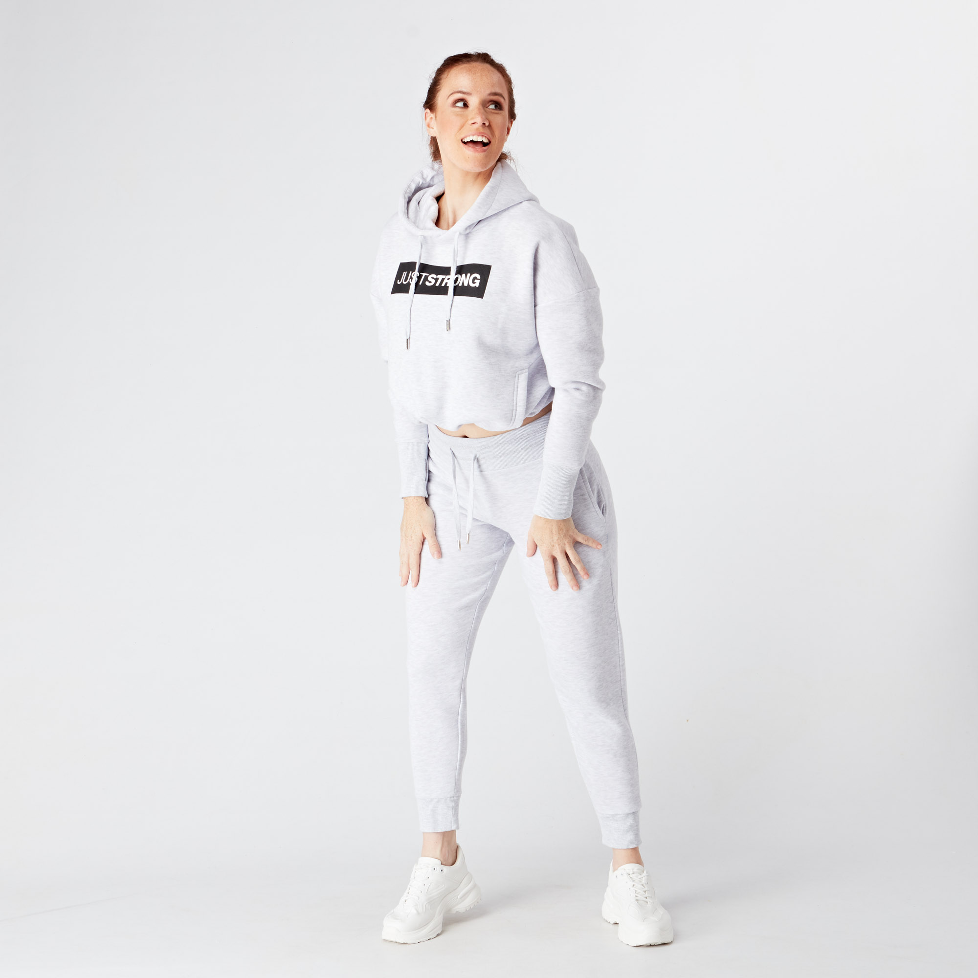 Polar Marl Relax Cropped Hoodie